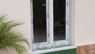 Replacing old windows and wooden doors to new pvc. Spain, Murcia,  Mar Menor